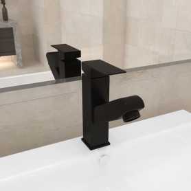 Mélangeur de Lavabo Rétractable vidaXL - Finition Noire Élégante 157x172 mm | Design Moderne et Pratique