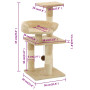 Arbre à chat avec griffoirs Beige en sisal vidaXL - 65 cm : Offrez à votre chat un espace de jeu idéal !