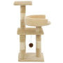 Arbre à chat avec griffoirs Beige en sisal vidaXL - 65 cm : Offrez à votre chat un espace de jeu idéal !