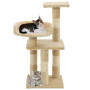Arbre à chat avec griffoirs Beige en sisal vidaXL - 65 cm : Offrez à votre chat un espace de jeu idéal !
