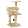 Arbre à chat avec griffoirs Beige en sisal vidaXL - 65 cm : Offrez à votre chat un espace de jeu idéal !