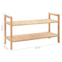vidaXL Solid Walnut Wood Shoe Rack - 69 x 26 x 40 cm