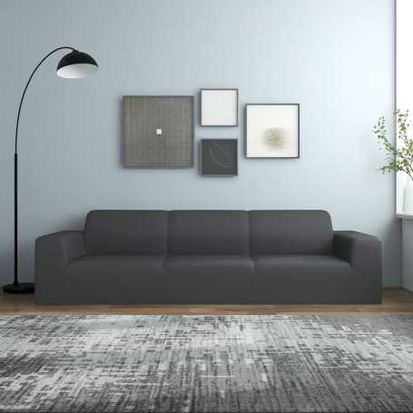 vidaXL Stretch Sofa Cover 4 Seater Anthracite Polyester Jersey