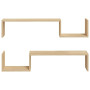 Étagères murales chêne sonoma vidaXL - Ensemble de 2 - 100x15x20cm - Bois ingénierie - Déco moderne
