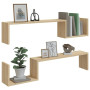Étagères murales chêne sonoma vidaXL - Ensemble de 2 - 100x15x20cm - Bois ingénierie - Déco moderne