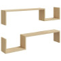 Étagères murales chêne sonoma vidaXL - Ensemble de 2 - 100x15x20cm - Bois ingénierie - Déco moderne