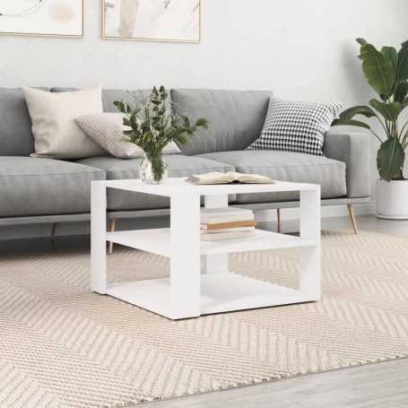 Table basse en bois d'ingénierie, petite table basse carrée vidaXL- Blanc