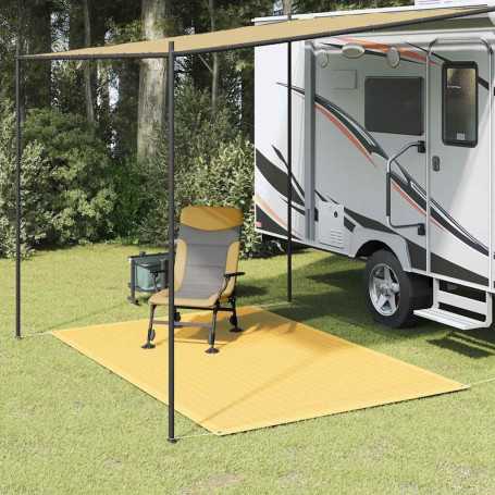 Tapis de tente Beige vidaXL - 250x300 cm : Confort et style pour votre camping!