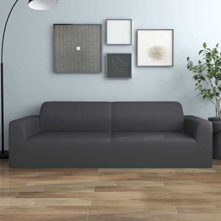 vidaXL Stretchable Sofa Cover for 2 Seater Sofa - Anthracite Jersey Polyester
