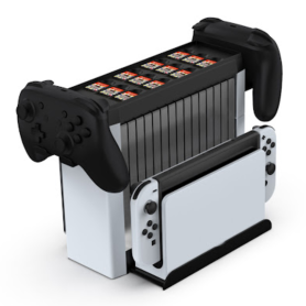 Support de Rangement pour Interrupteurs Switch Dobe TNS-19051B - Organisation Efficace et Élégance Noir/Blanc
