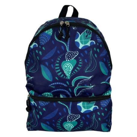 Printed Backpack - Blue | Stylish & Durable School Bag | Free Shipping