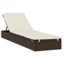 "Chaise Longue Marron vidaXL avec Toit – 211x57x140cm en Résine Tressée | Confort et Élégance"