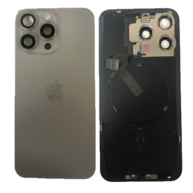 iPhone 15 Pro Max Back Cover Glass Natural Titanium Original Grade AB - Premium Replacement