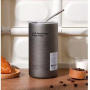 Bouteille d'eau Isotherme 350ML avec Paille en Acier - Gris | Hydratation Durable et Écologique