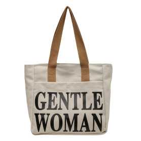Sac à Bandoulière en Toile 33x41x12cm - Élégance et Praticité en Gris-Noir