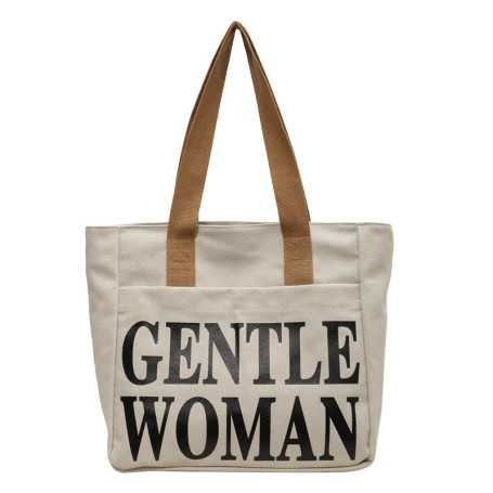 Sac à Bandoulière en Toile 33x41x12cm - Élégance et Praticité en Gris-Noir