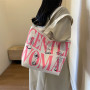 Sac à Bandoulière en Toile Rose 33x44x13cm - Élégance et Fonctionnalité pour Votre Quotidien