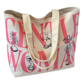 Sac à Bandoulière en Toile Rose 33x44x13cm - Élégance et Fonctionnalité pour Votre Quotidien