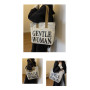 Sac à Bandoulière en Toile 33x41x12cm - Élégance et Praticité en Gris-Noir
