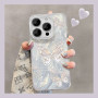 Coque Pailletée Souple pour iPhone - Papillons Argentés & Effet Plume - Protection Élégante et Stylée