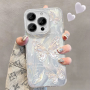 Coque Pailletée Souple pour iPhone - Papillons Argentés & Effet Plume - Protection Élégante et Stylée