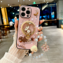 Coque Magnétique iPhone avec Support Décoratif & Bracelet Perlé – Style Rose Élégant | Protection & Élégance
