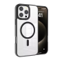 Silicone Case with MagSafe iPhone 16 Pro Max Transparent (Devia) Black
