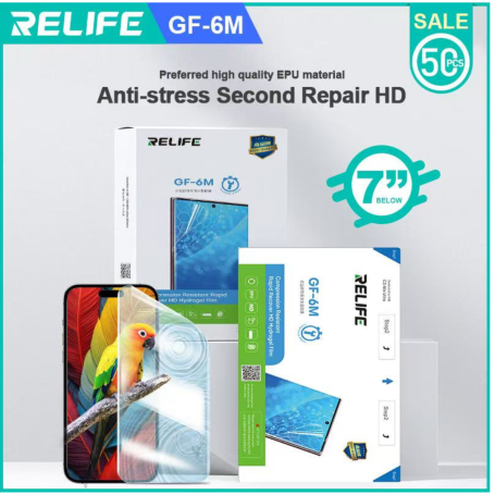 Film Hydrogel Haute Définition RELIFE GF-6M - Anti-Pression, Réparation Instantanée, Protection Supérieure pour Écran