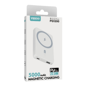 Achetez Power Bank 5000mAh VISIOO PG1200 Blanc - Charge Rapide et Fiable