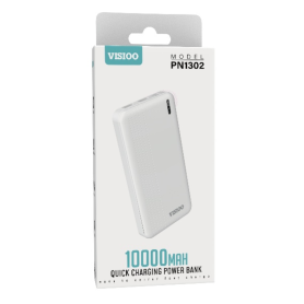 Power Bank 5000mAh VISIOO PN1201 Blanc - Charge Rapide et Portable pour Tous Vos Appareils