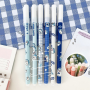 Stylo à Encre Effaçable 0.5mm Bébé Requin Bleu Foncé - Pack de 10 - Idéal pour l'École et le Bureau