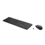 HP 235 WL Wireless Keyboard and Mouse Set - QWERTY - Spanish Layout - Black