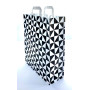 Achetez Lot de 250 Sacs Kraft Noirs et Blancs avec Poignées Torsadées 32×12×40 cm – Idéal pour Boutiques et Événements