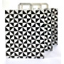 Achetez Lot de 250 Sacs Kraft Noirs et Blancs avec Poignées Torsadées 32×12×40 cm – Idéal pour Boutiques et Événements