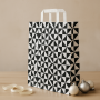 Achetez Lot de 250 Sacs Kraft Noirs et Blancs avec Poignées Torsadées 32×12×40 cm – Idéal pour Boutiques et Événements
