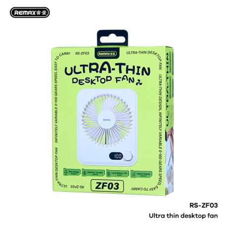 Ventilateur de Bureau Ultra-Mince REMAX RS-ZF03 - Blanc
