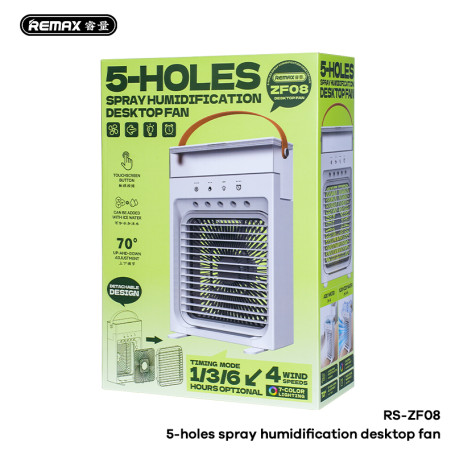 5-Hole Desk Fan with Spray Humidification REMAX RS-ZF08 - White