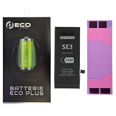 Batterie iPhone SE 2022 3.82V/2200mAh + Adhésifs - 130% Plus Durable (ECO Plus)
