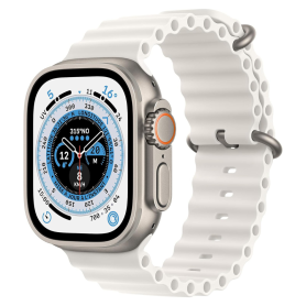 Apple Watch Ultra Cellular 49mm Natural Titanium with White Ocean Band Grade A with Box and Accessory