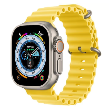 Achetez Apple Watch Ultra Cellulaire 49mm Titane Naturel avec Bracelet Jaune - Grade A, Boîte et Accessoires Inclus
