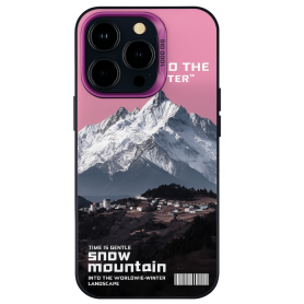 Coque de Protection iPhone Montagne Enneigée - Design Unique Violet | Résistance & Élégance