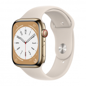 Apple Watch Series 7 Cellular 45mm Stainless Steel Gold Grade A with Box & Charger