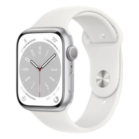 Apple Watch Series 8 GPS 45mm White Aluminum Smartwatch Grade A with Box & Charger