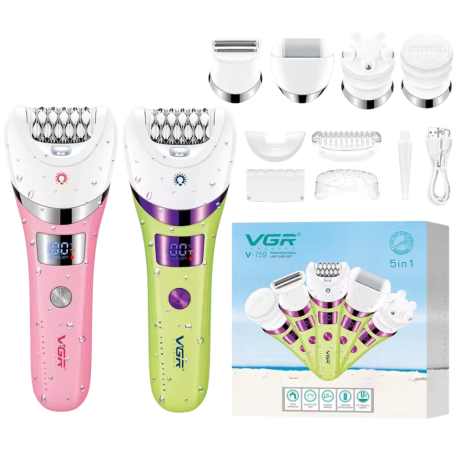 Tondeuse Professionnelle Kit 5 en 1 pour Femme VGR V759 Polyvalence et Performance Assurée