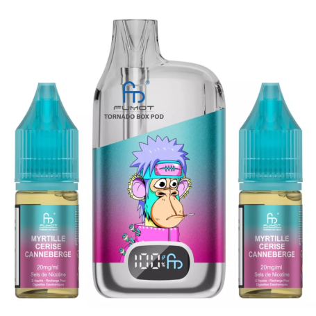 Vapoteuse E-Liquide Rechargeable - Tornado BOX POD - 28000 Puffs - Iced Blackberry Flavor