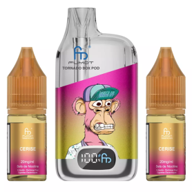 Vapoteuse E-Liquide Rechargeable Tornado BOX POD 28000 Puffs Cherry | Long-lasting Flavor