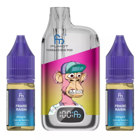 Vapoteuse E-Liquide Rechargeable Tornado BOX POD 28000 Puffs Strawberry Grape Flavor