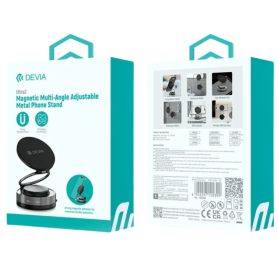 Adjustable Multi-Angle Magnetic Phone Stand DEVIA Stand Ultra2 Black - Versatile & Stylish Smartphone Holder