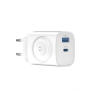 Chargeur GaN 22W PD QC et montre sans fil 2-en-1 Devia Ultra1 EU Blanc - Charge rapide et efficace pour tous vos appareils