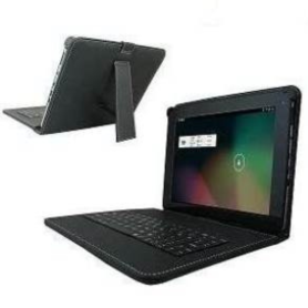 Techmade 9.7" Tablet Protective Case with Keyboard and Stand Black | Micro-USB Connection